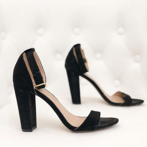 JustFab Black Two Strap Heels
